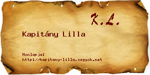 Kapitány Lilla névjegykártya