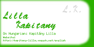 lilla kapitany business card